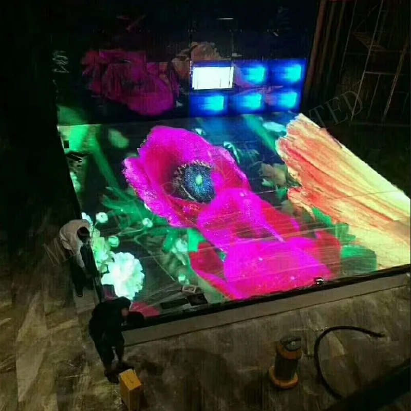 P2.9 P3.91 IP65 waterproof disco wedding stage dance floor tiles  3D interactive led screen display panel