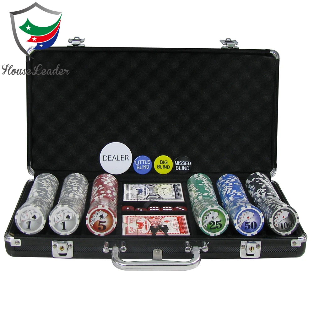 
300 Custom Poker Chip Set with YinYang Decals 