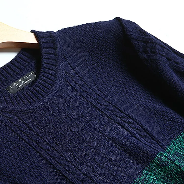 Men 100% Acrylic Fashion Stripe Color Sweater 2024 Clothes Men Sweater Knitting Custom Design