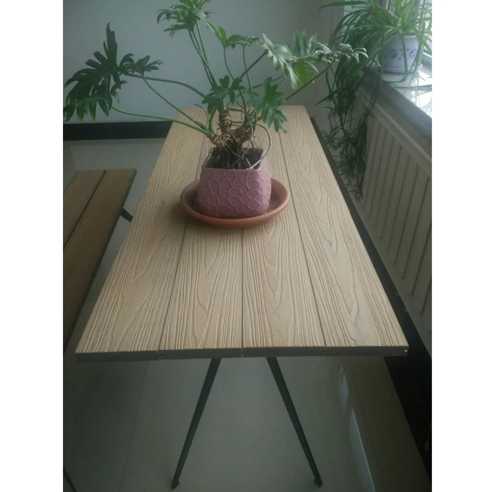 Recycled Engineered Plastic Wood Composite Landscape Timbers Picnic Table and Benches