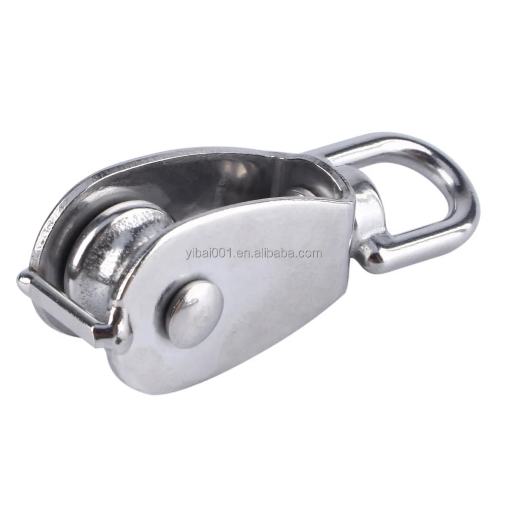 
Stainless Steel M15 Wheel Swivel Pulley Block Heavy Duty Steel Single Wheel Swivel Lifting Rope Pulley For Wire Rope 