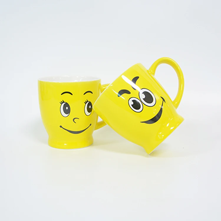 special shaped smile face creative coffee mug kids mugs glazed ceramic cute mug