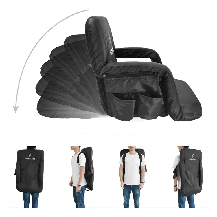 
Hitorhike Adjustable Portable Soccer Stadium Seat chair with Padded Cushion 