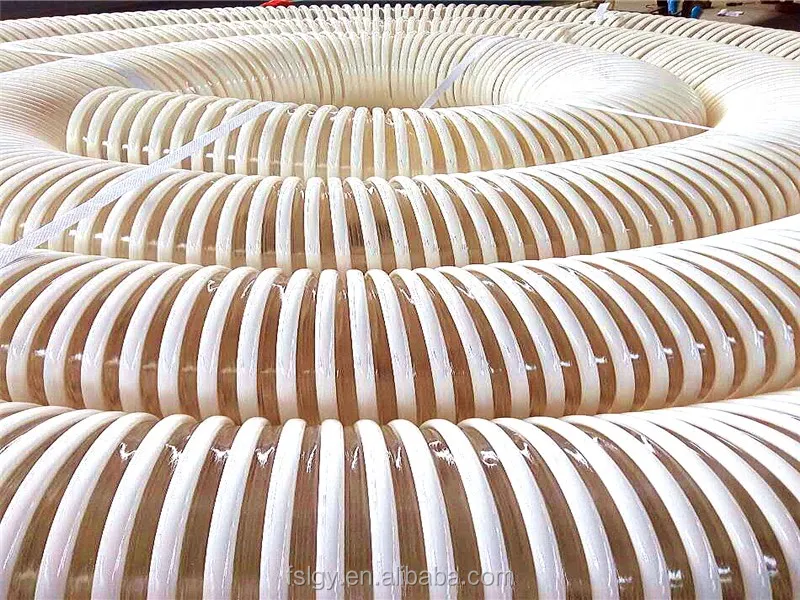 Pu гладкая стена пластиковый спиральный всасывающий шланг полиуретановая воздушная труба