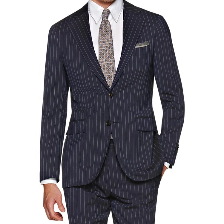 Fashion MTM suit tailors in china custom blazer tuxedo suits double breasted spring strip fabric mens blazer casual