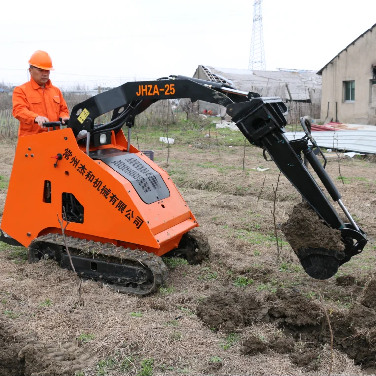 25HP  Dingo Kanga rubber tracked petrol 4 in 1 bucket mini skid steer mini digger loader