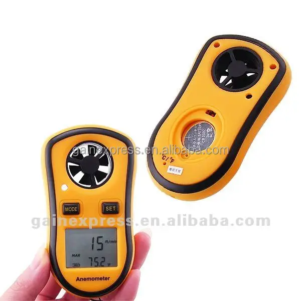 Карманные - размер цифровой анемометр температура с учетом воздуха скорость ветра температура термометр Bargraph