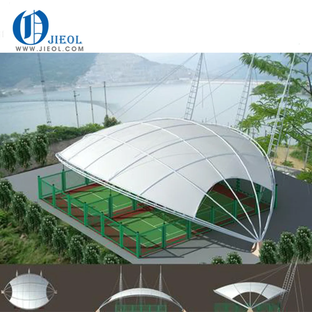 Architecture membrane steel structure tennis court tent tensile structure