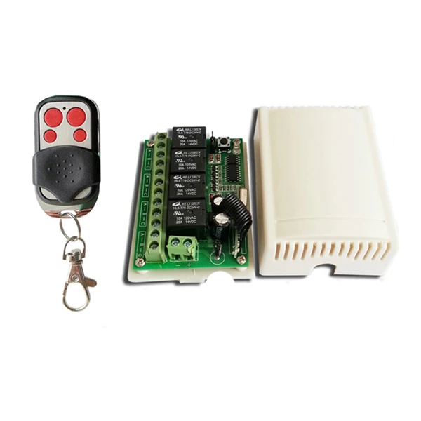 433 мГц 4 канала динамическим кодом беспроводной пульт дистанционного управления на выключатель для DC12V мотор двери гаража