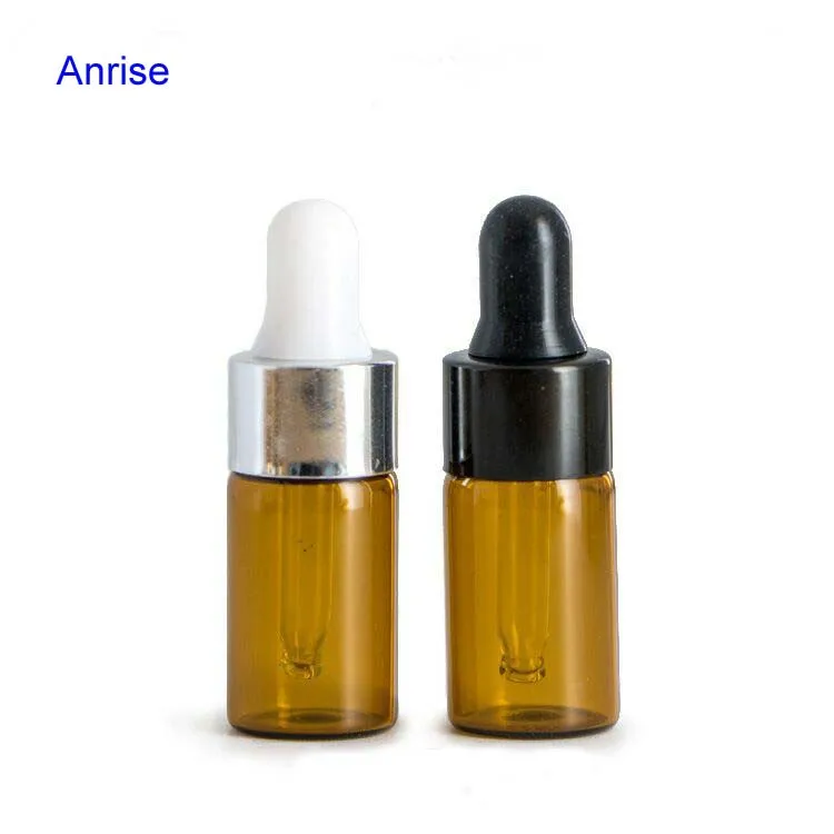 1ml 2ml 3ml 5ml Tester Amber Glass Aromatherapy Bottle Small Diffuser Essential Oil Dropper Bottle with Aluminum Cap