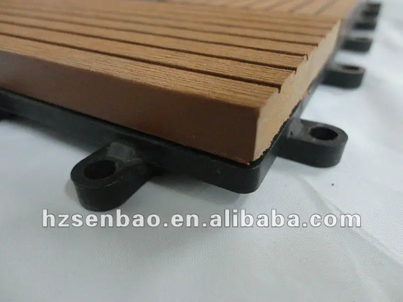 Waterproof anti-uv Solar Light Deck Tiles wpc outdoor exterior patio DIY flooring decking tiles for outdoor