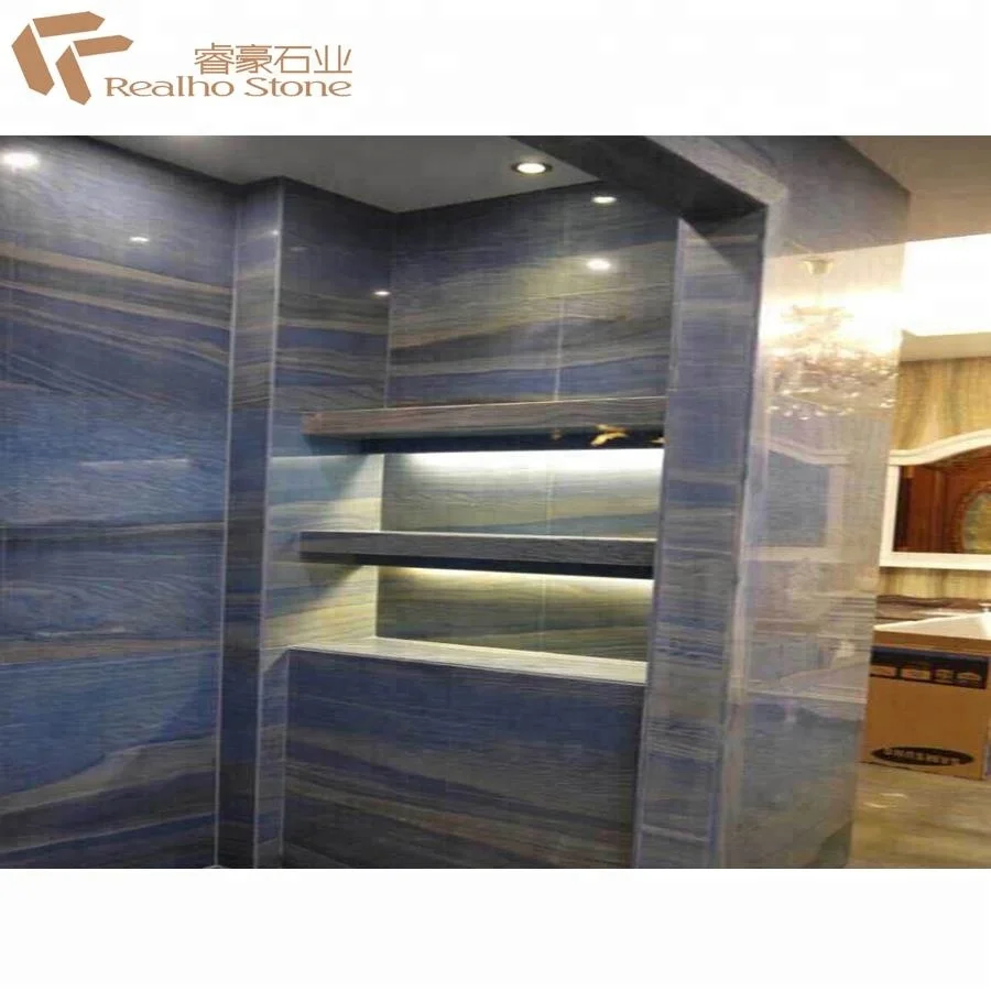
Brazil Luxury light blue stone precious azul macaubas marble slabs price 