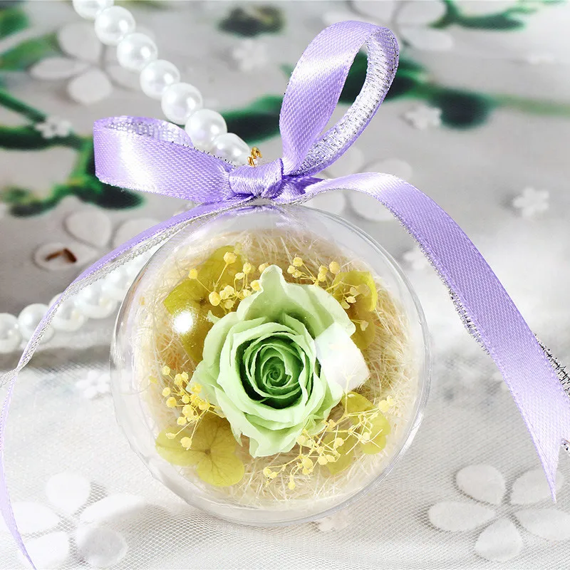 
Customized Promotional Gifts Preserved Forever Flowers Key Chain Car hanging Glass Ball Preserved Flower 