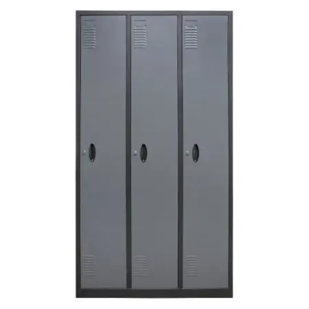 Uniform locker office room use large three column steel wardrobe