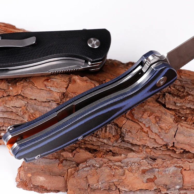 
Stainless steel pocket folding knife outdoor camping knife with G10 handle 