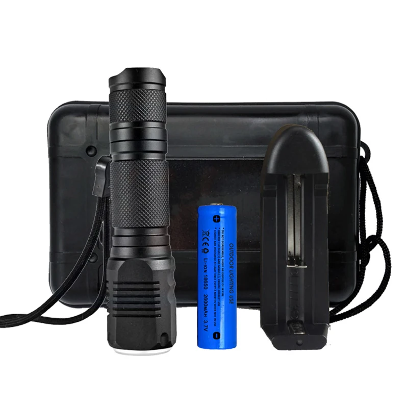 T9618 Flat head 18650 rechargeable tactical flashlight lanterna de led