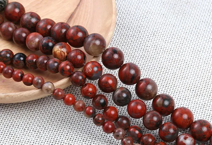 Made In China 12mm Natural Poppy Jasper Loose Stone Beads