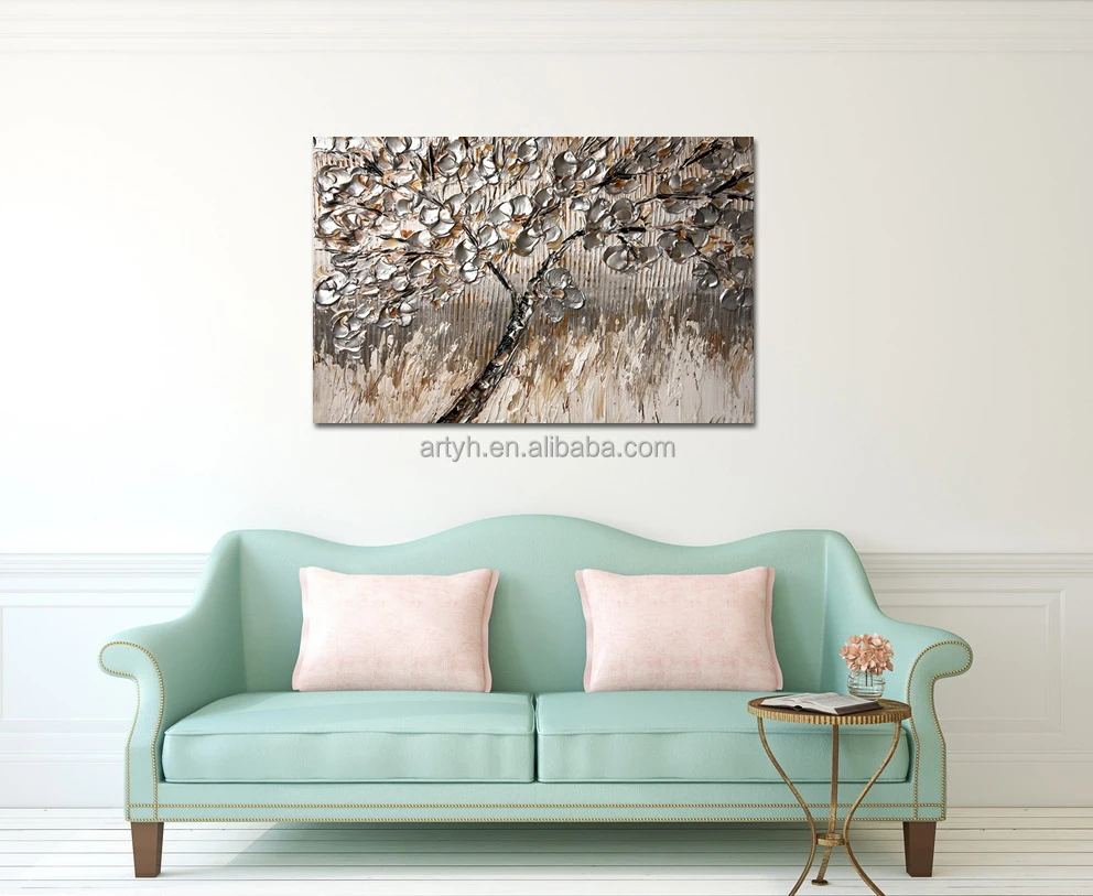 Hand Painted Canvas Oil Painting with Knife Style Flower