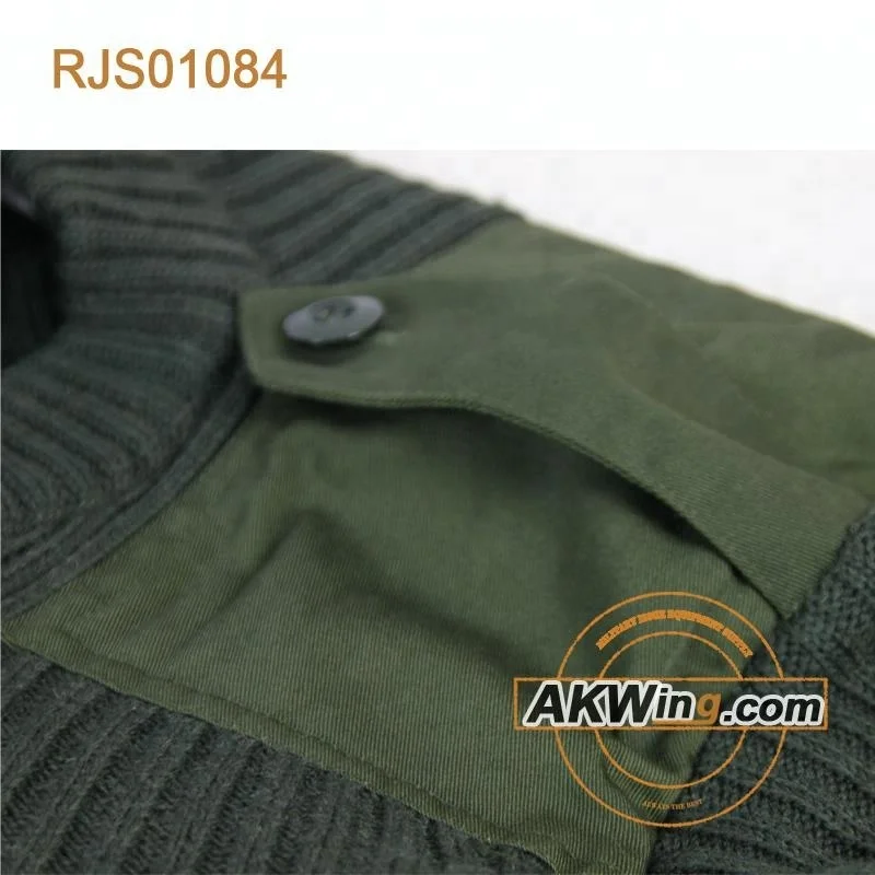 Olive Green Military Wool Knit Police Sweater Pullover Army Tactical Commando Sweater