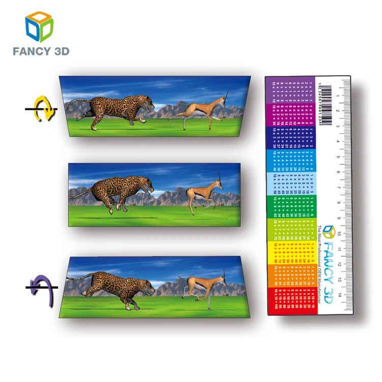 Оптовая продажа, пластиковая 3D линейка для песчаного пляжа и волчника, 15 см, линейка с 3D-эффектом, линейка для студентов