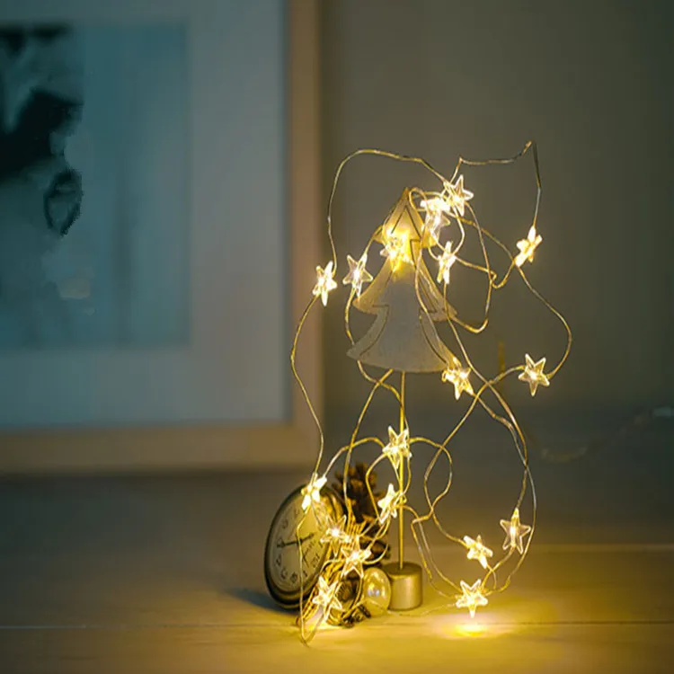 
Wedding / indoor and outdoor decoration led copper wire star lamp string 