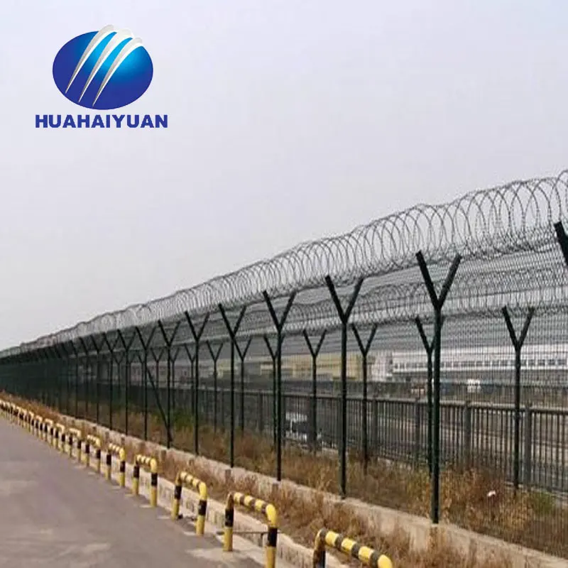 Airport Fence Security Anti-climb barrier Concertina Razor Barbed Wire Fencing airport pvc coated fence