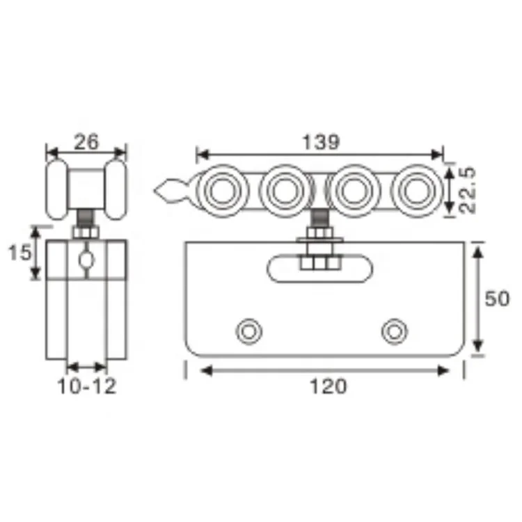 heavy duty glass sliding door  hanging gate hanger top roller wheel