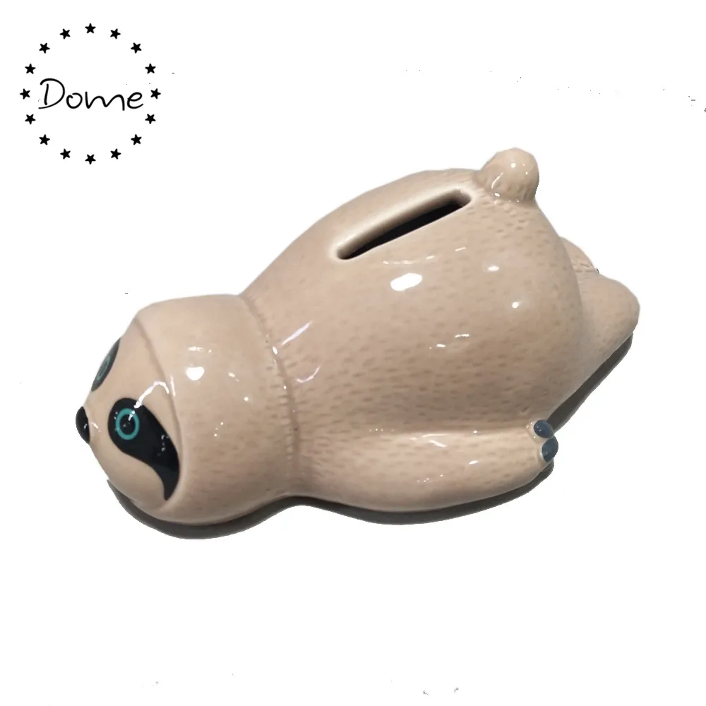 2019 New Design Animal Shape Ceramic Sloth Piggy Bank  Coin Box