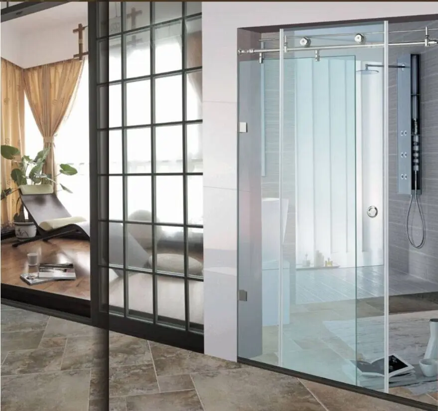 
Inox frameless glass sliding door sliding glass frameless shower doors balcony sliding glass door YK-A001 