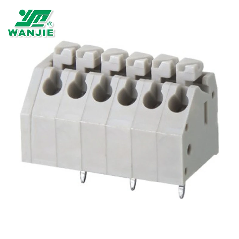 WANJIE High quality Screwless 2.5mm 3.5mm small pitch PCB spring Terminal Block  Connector WJ250