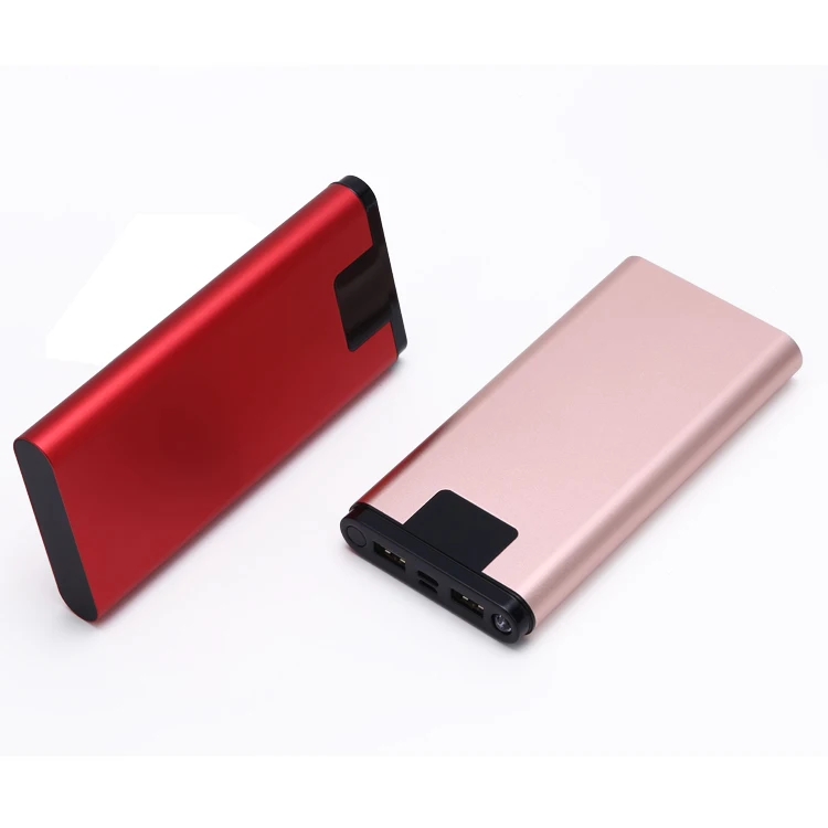 
High quality LCD digital display 12000mAh power bank polymer external battery for phones pads tablets 