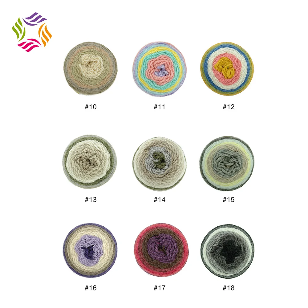 2017 multi-coloured cake yarn idael acrylic wool yarn a good-value fancy knitting yarn for women