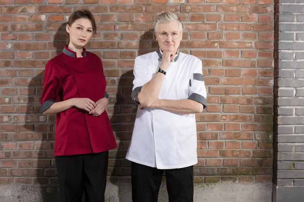 CHECKEDOUT Latest  Design New Fashion short sleeves Chef Jacket, hotel uniform , Chef Uniforms for Restaurants and Bars