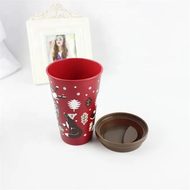 Plastic Coffee To Go Mugs  With Full Color Print All Over