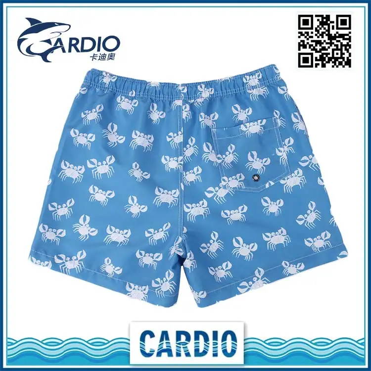 
52% polyester 45% cotton 3% spandex crab print toddler boys kids shorts pool boy shorts 