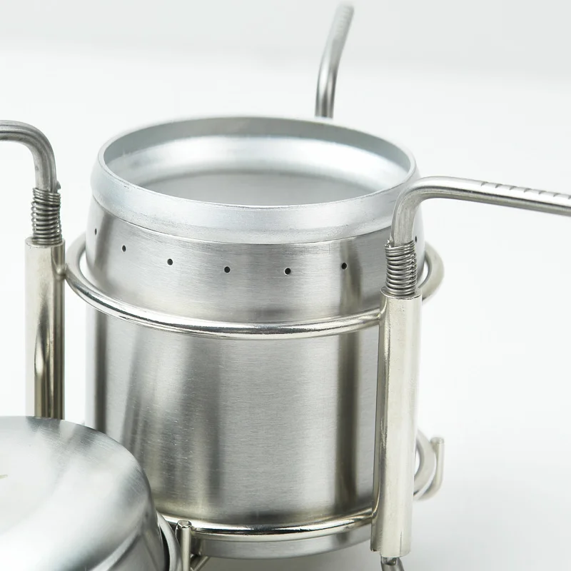 
Outdoor hiking survival portable mini pocket folding stainless steel alcohol burner 