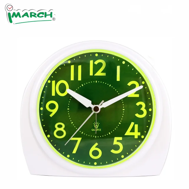 BM13701 Quartz analog clocks table super luminous alarm clock wecker despertador bedside desk round custom analogue alarm clocks