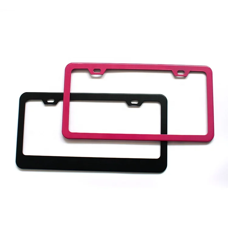Colors Thick Stainless Steel License Plate Frames, Slim Car Licence Plate Holder Covers for US  Vehicles