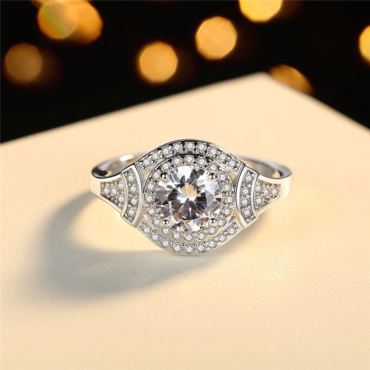 Best Selling Qings Brass Ring Plated Platinum Ring For Women