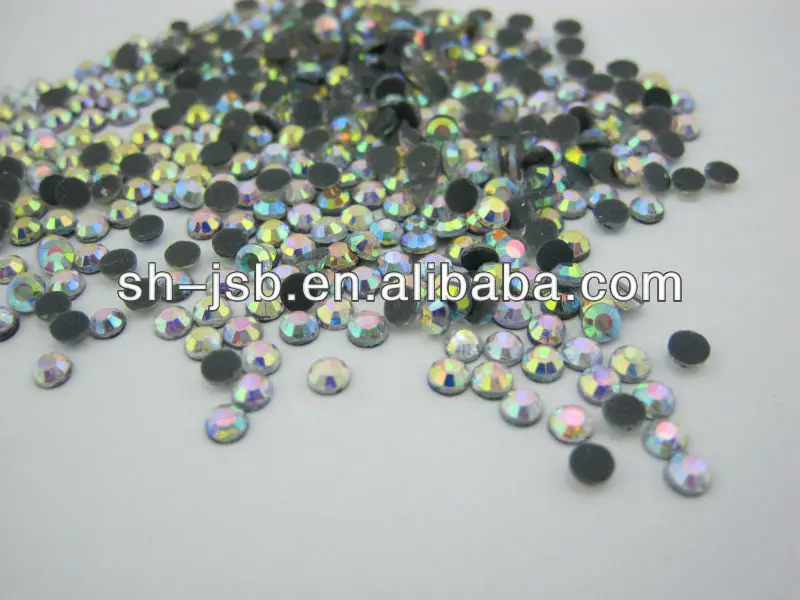 Crystal AB Rainbow  DIY hotfix  rhinestone back with glue glass beads