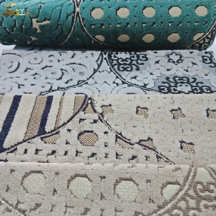 New arrival Luxury heavy Jacquard cut woven velvet fabric for sofa and upholstery sell per roll