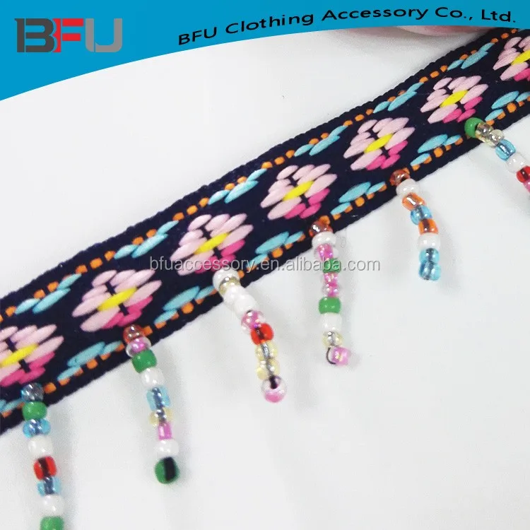 coin beaded fringe trim metal coin fringe trim in stock