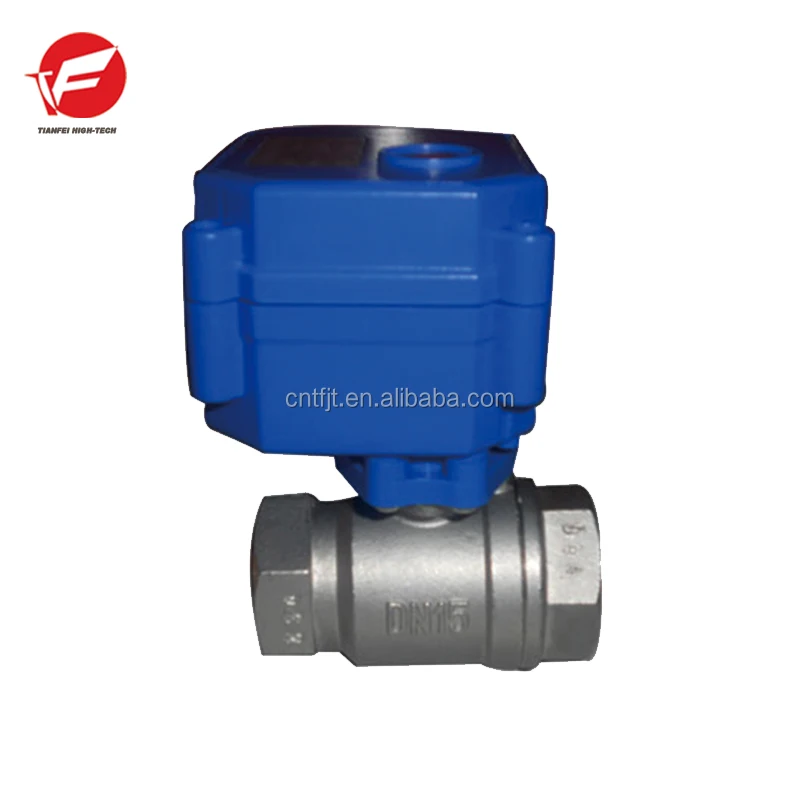 CWX-15Q/N 2-way electric water valve stainless steel material 3/4' DN20 automatic valve actuator DC12v with three wires CR02