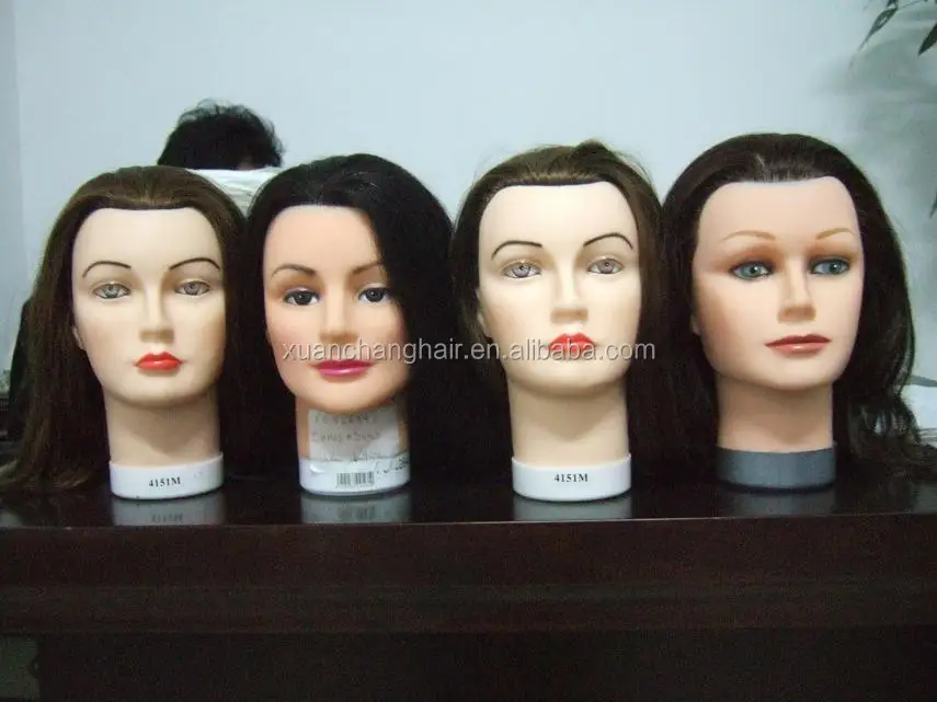 Оптовая цена настоящие человеческие волосы учебная голова для школы и салона красоты