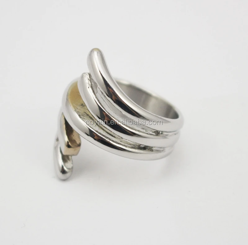 Wholesale Costume Jewelry Stainless Steel Angle Wings Ring set Irregular ring