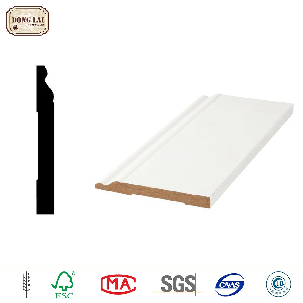mdf baseboard white gesso painting home decoration items wood moulding
