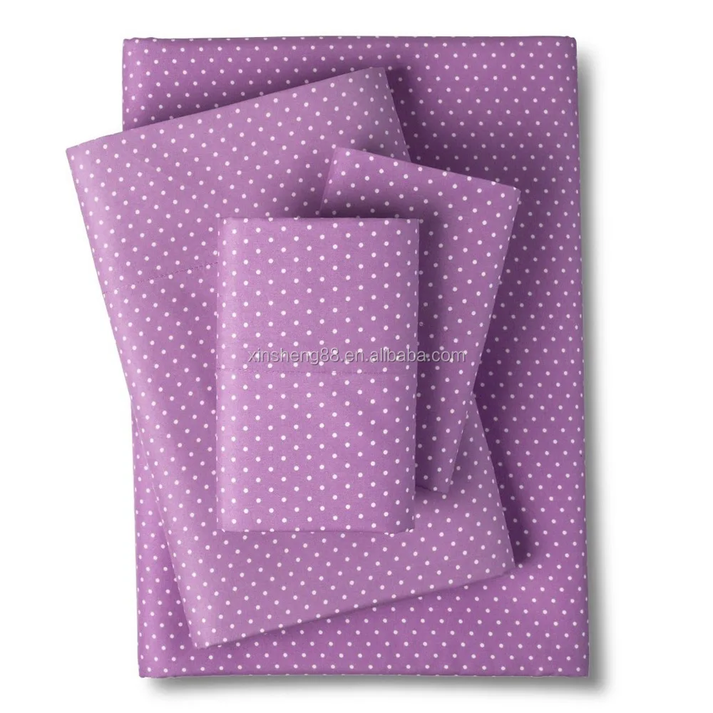 1800 Count Pin Dot Pigment/reactive Print 4 Piece Sheet Set For Wholesale