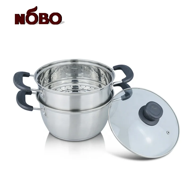 Premium Quality Heavy Duty Optima Steamer Insert Stainless Steel Steamer Pot Set with Double Bottom