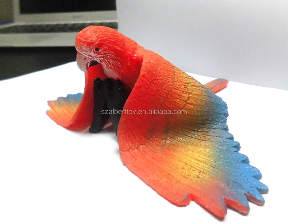 squishy stuffed animals plastic life like parrot tpr toys