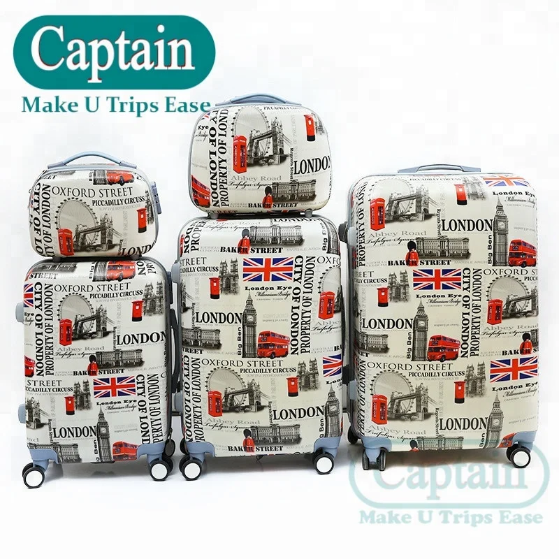 
Colorful design printed 20/24/28 inch trolley suitcase PC trvel luggage set 